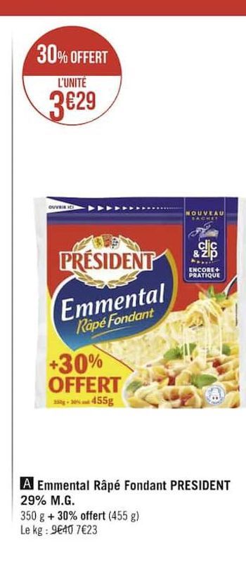 emmental rape fondant PRESIDENT