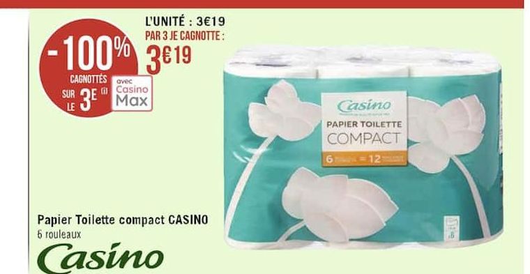 papier toilette compact CASINO