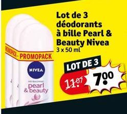 KONONICA- PROMOPACK  NIVEA  T  pearl & beauty  Lot de 3 déodorants à bille Pearl & Beauty Nivea 3 x 50 ml LOT DE 3  1107 700 