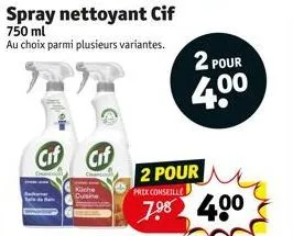 cif  cif  2 pour  4.00  prex conseille  7.⁹8 4.00  2 pour 