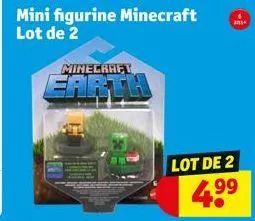 mini figurine minecraft lot de 2  minecraft  earth  ans  lot de 2  4.99 