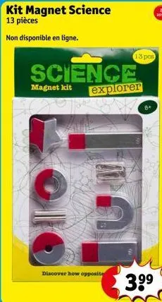 kit magnet science  13 pièces  non disponible en ligne.  discover how opposite  13 pes  science magnet kit explorer  8+  3.9⁹ 