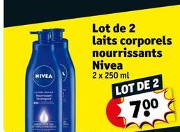 NIVEA  Lot de 2 laits corporels nourrissants Nivea 2 x 250 ml  LOT DE 2  7⁰⁰ 