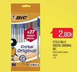 bic  format special  cristal  original  2,80  stylo-bille cristal original bic gistas, f  special 27