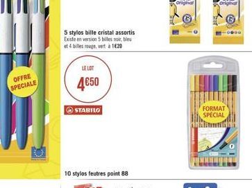 stylos feutres stabilo