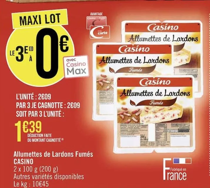 allumettes de lardons fumes casino