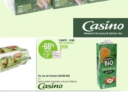 of  20d  casino  25 max  l'unité : 1699 par 2 je canotte  -68% 1635  cantes  20d  pur jus de pomme casino bio il  autres varietes disponibles à des prix différents  casino  casino  produits de qualité