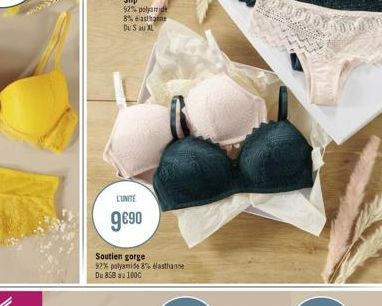 L'UNITE  990  Soutien gorge 92% polyamide 8% elasthanne Du 858 au 1000  QUAERATOR