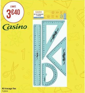 L'UNITÉ  3€40  Casino  Kit tracage flex 4 pieces  Casing KIT DE TRAÇAGE PEDES  bahanbaseadaanant  Haddadasal  abobbies  Sabadbanane babasanas MEMBICHIHUAY  wwwwww  distanta 