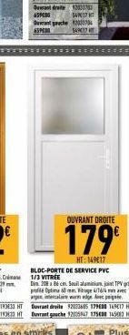 Durant draite 65900  12033 54717 HT  Durant gauche 1274 65PC 54917 T  OUVRANT DROITE  179  HT: 14917