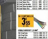 SG-1,5 MMGRIS LE M  355  MT2454  CABLE HOSVVF 1.5 MM 56-1.5mm/pis  46-25  11699