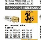 RACCORD DROIT MÅLE  À SERTIR  816x3892024658 345 334 HT 816x1/2 92034656 2899 269 HT  820x1/2 92024457399333 HT  828x314 92024658 465 38 HT