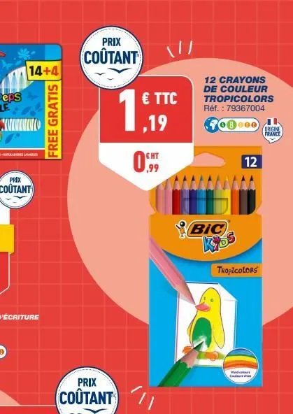 crayons de couleur bic