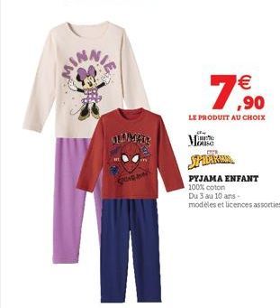 OLMAMATE  €  ,90  LE PRODUIT AU CHOIX  Cap  Ma  COTR  PYJAMA ENFANT 100% coton  Du 3 au 10 ans-modèles et licences assorties 