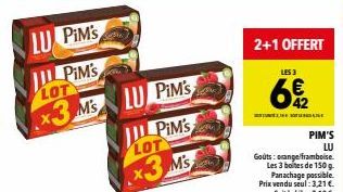 LU PIM'S  PIM's  LOT  x3 M's  LU PIM'S  PIM's  LOT  x3 Ms  2+1 OFFERT  LES 3  E  42  PIM'S LU 