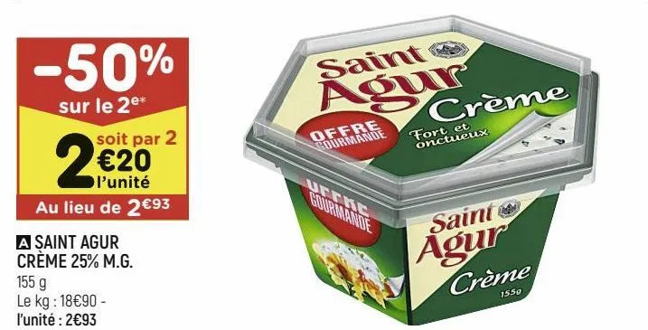 saint agur crème 25% m.g.