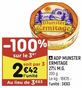 Aop munster Ermitage 27% M.G.