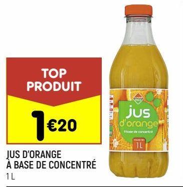 jus d'orange à base de concentré