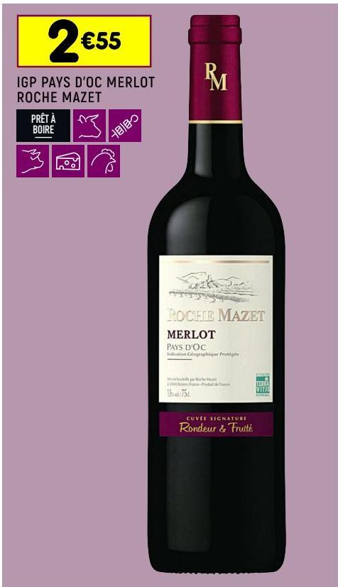 Igp pays d'oc merlot Roche Mazet