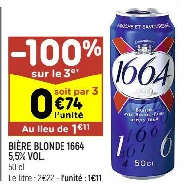 bière blonde 1664 5.5% vol