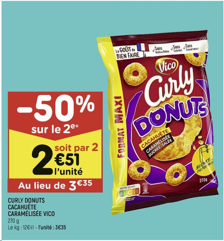 curly donuts cacahuète caramélisée Vico