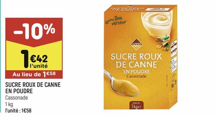 sucre roux de canne en poudre