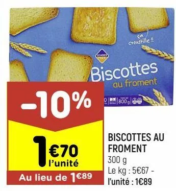 biscottes au froment 