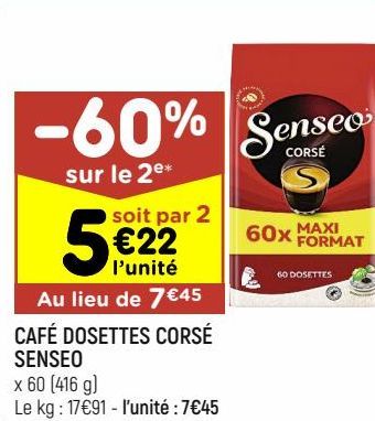 café dosettes corsé senseo