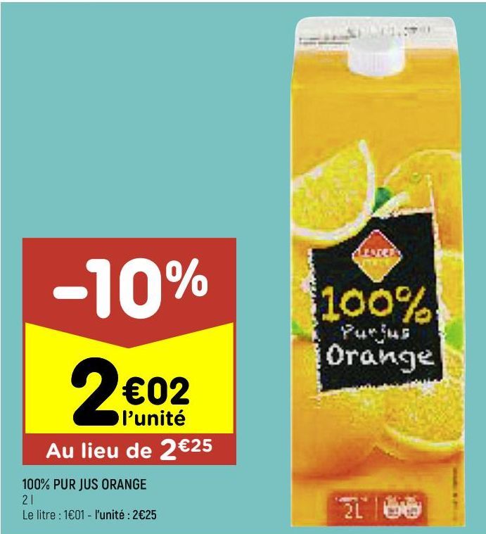 100% pur jus d'orange