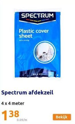 SPECTRUM  Plastic cover sheet  extra strong  0.09/m  t  Bekijk 