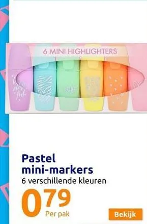 ful.  6 mini highlighters  love  pastel mini-markers  6 verschillende kleuren  per pak  bekijk 