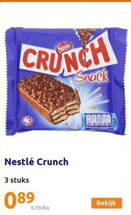 CRUNCH  Snack  Nestlé Crunch  3 stuks  089  8.99/kg  AAAAA  