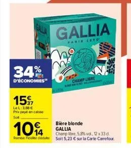 bière blonde gallia