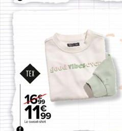 TEX  goud vibes ever  16%9  11.9⁹  Le sweat-shirt 