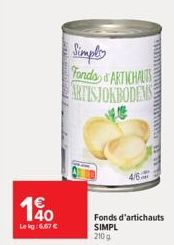 190  Le kg:6,67 €  Simply Fonds ARTICHALTS ARTISJOKBODEMSE 