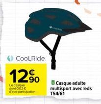 CoolRide  12%  Lecasque dont 0,02€ dico-participation  8 Casque adulte multisport avec leds T54/61 