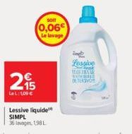 ماره  פ  LeL: 1,09 €  som  (0,06  Le lavage  Lessive liquide SIMPL 36 lavages, 1,98 L  Lessive  MONIKAR NOORTE  DETERSVO 