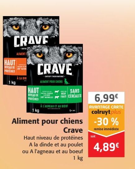 Aliment pour chiens Crave 