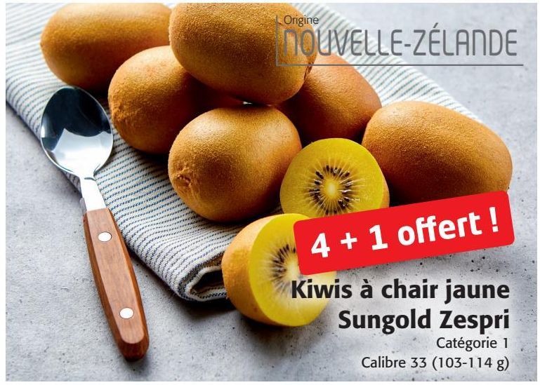 Kiwis à chair jaune Sungoldz Zespri