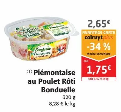 piémontaise poulet roti bonduelle