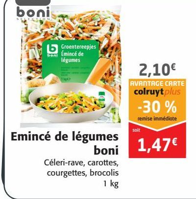 Emincé de légumes boni