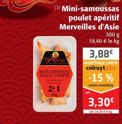 Mini-samoussas poulet apéritif Merveilles d'Asie 