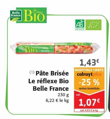 Pâté Brisée Le réflexe Bio Belle France