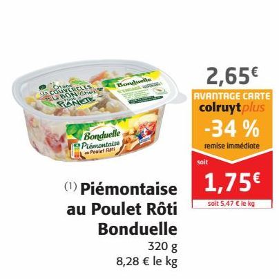 Piémontaise au poulet Roti Bonduelle 