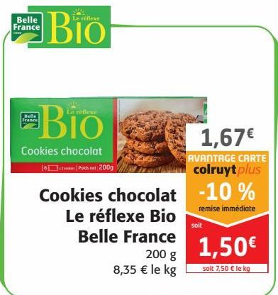 Cookies chocolat le reflexe Bio Belle France