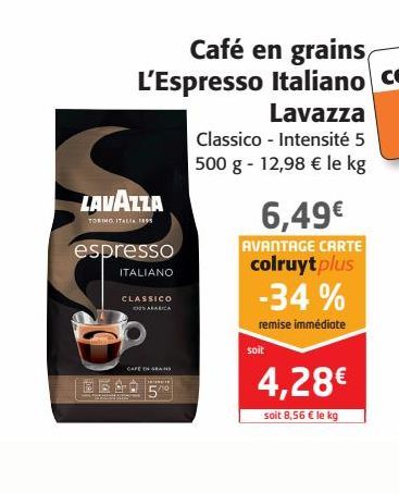 Café en grains L'Espresso Italiano lavazza