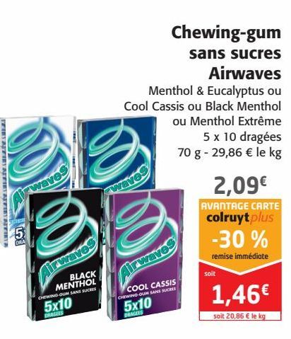 Chewing-gums sans sucres Airwaves