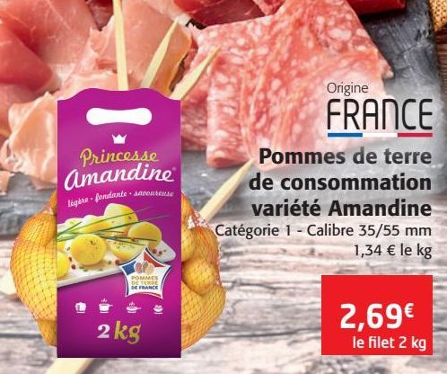 Pommes de terre de consommation variété Amandine