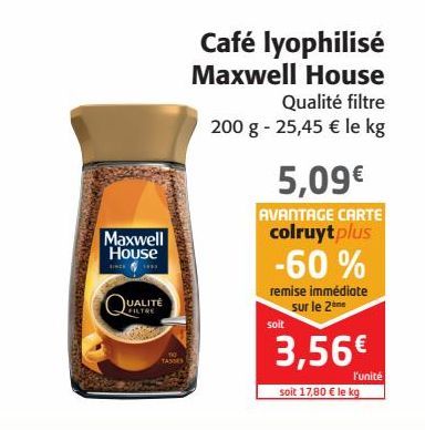 Café lyophilisé Maxwell house