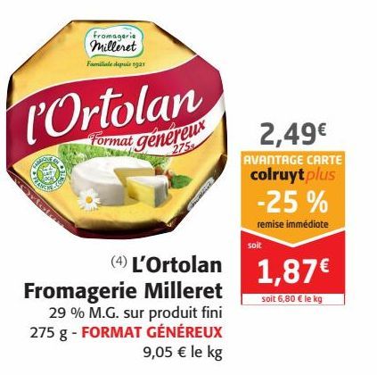L'Ortolan Fromagerie  Milleret